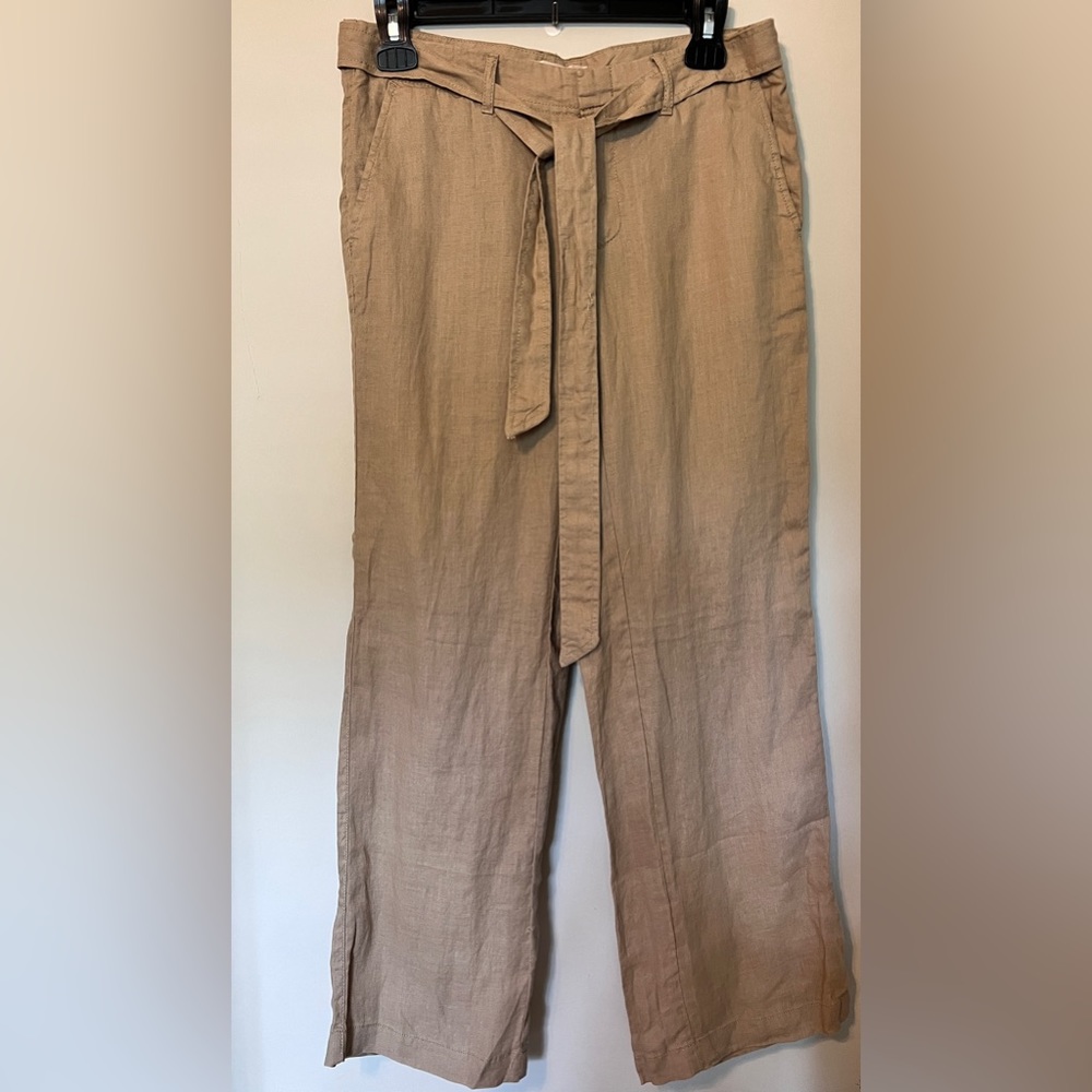 Banana Republic Paperbag Linen Straight Leg Pants
